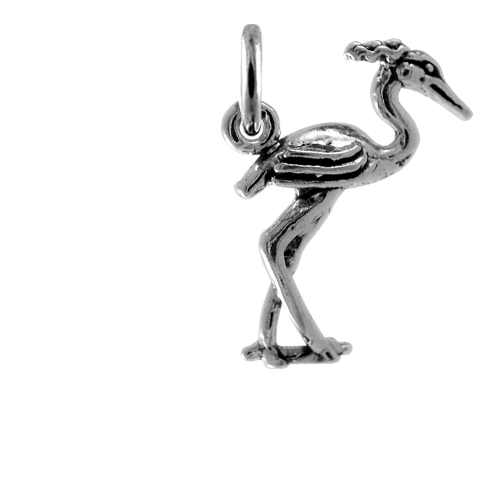 Sterling Silver 3D Heron Charm