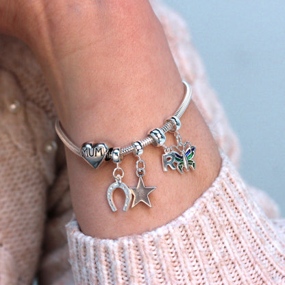Sterling Silver & Enamel Butterfly Charm