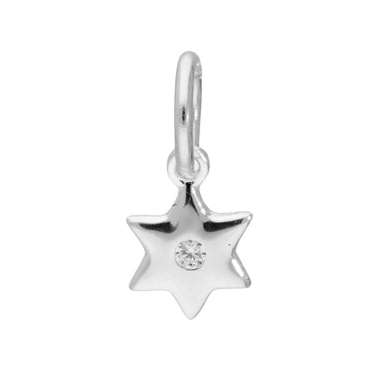 Sterling Silver & Clear CZ Crystal Star Charm