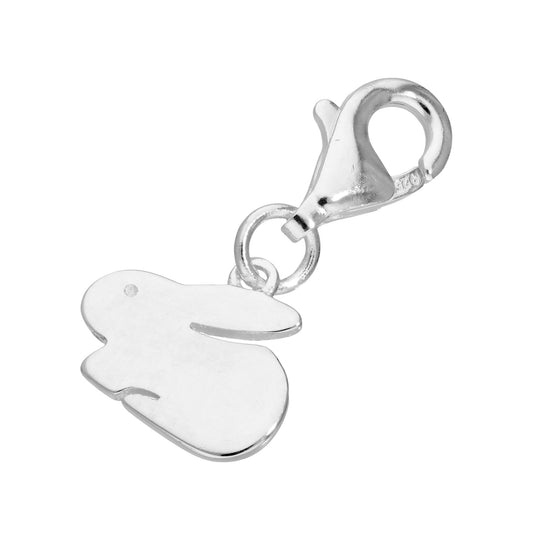 Sterling Silver Bunny Rabbit Clip on Charm