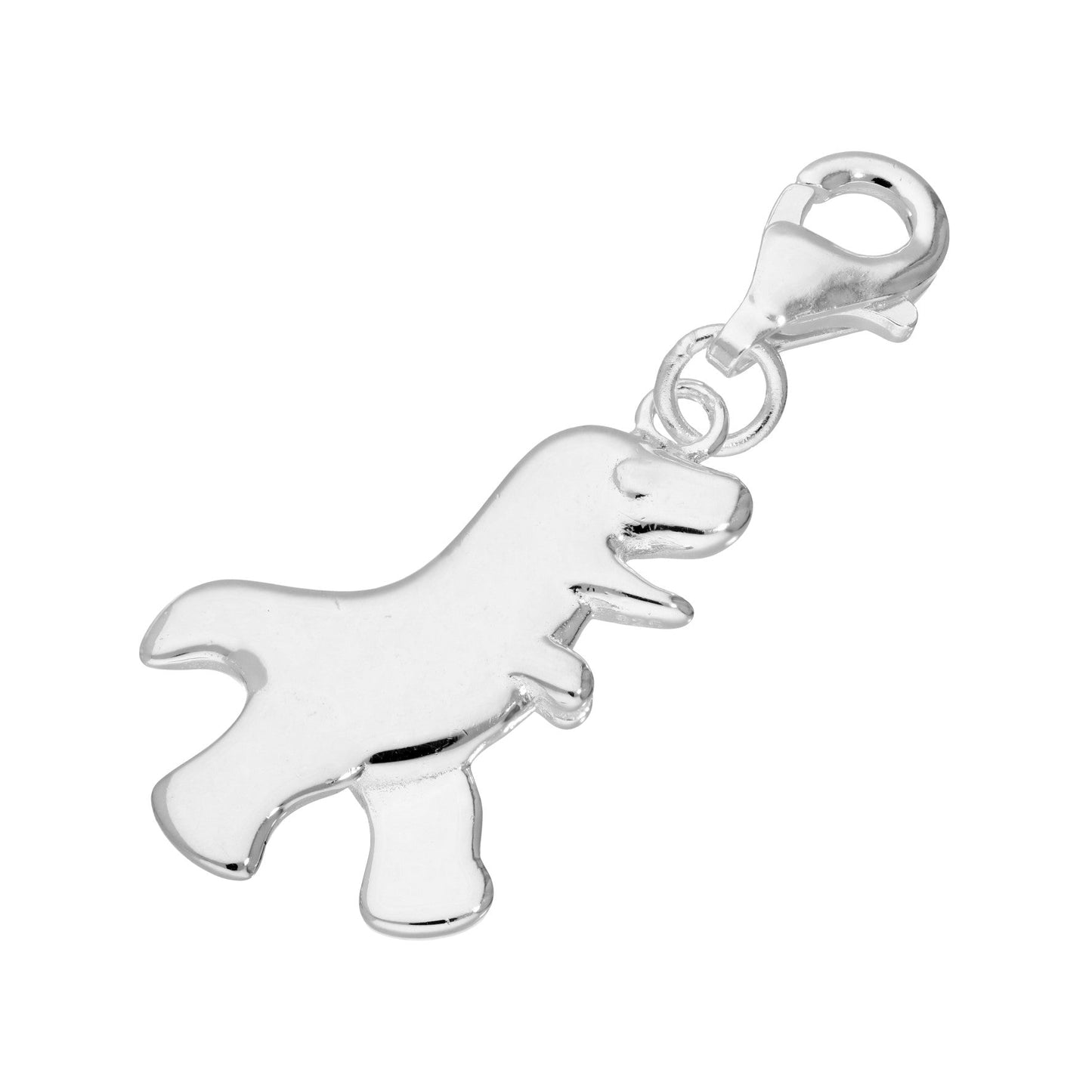 Sterling Silver T-Rex Dinosaur Clip on Charm