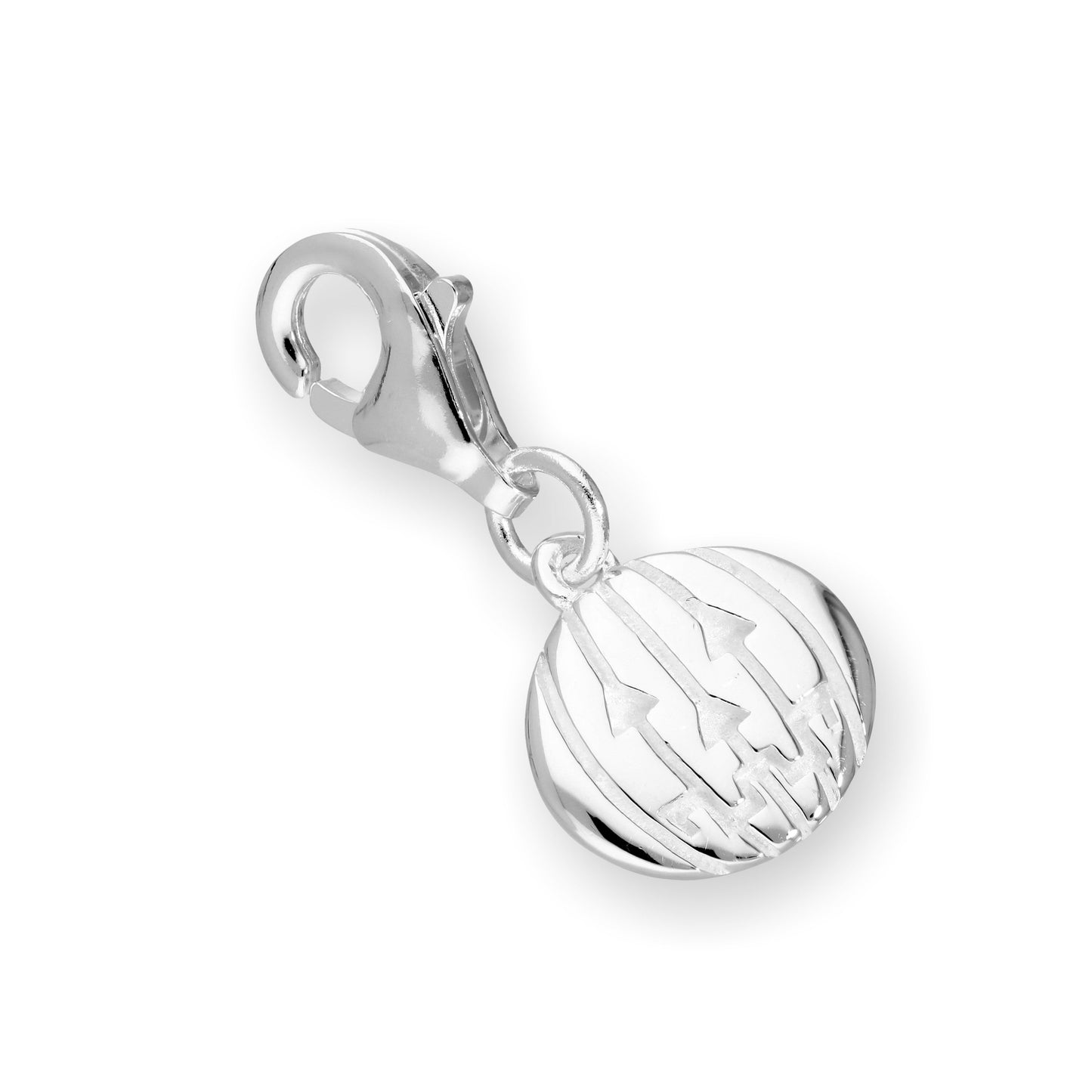 Sterling Silver Halloween Pumpkin Clip on Charm
