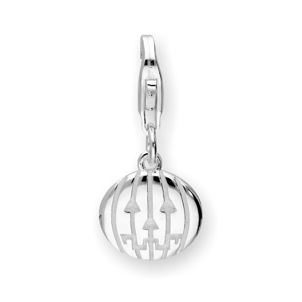 Sterling Silver Halloween Pumpkin Clip on Charm