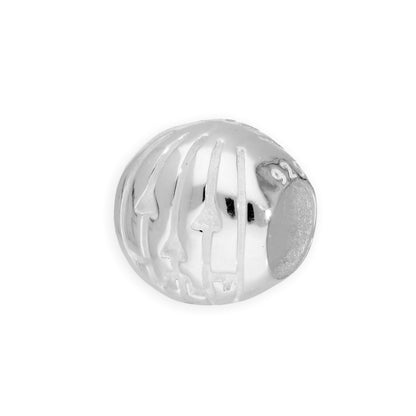 Sterling Silver Carved Pumpkin Bead Charm