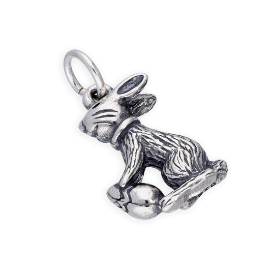 Sterling Silver Easter Bunny w Easter Egg Charm