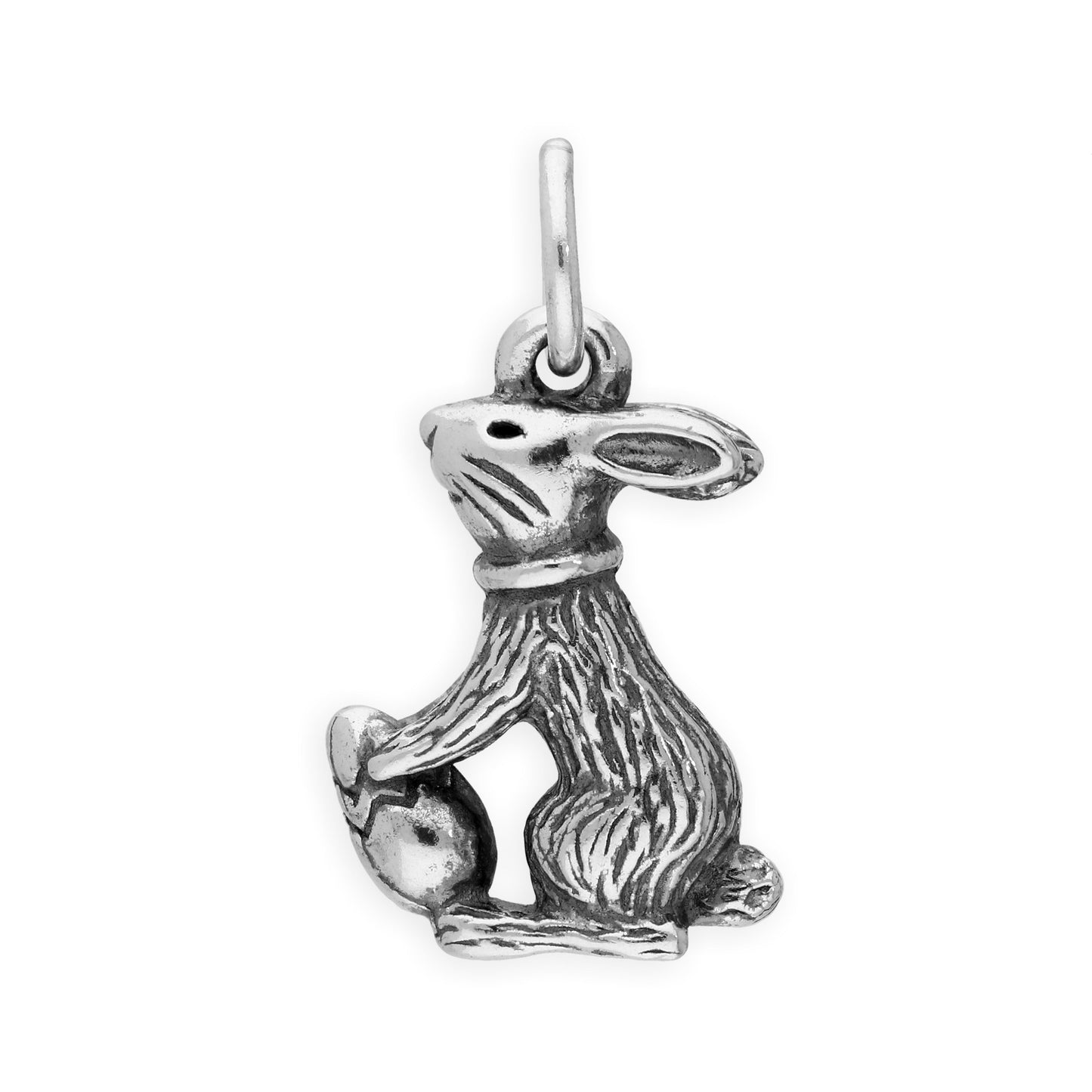 Sterling Silver Easter Bunny w Easter Egg Charm