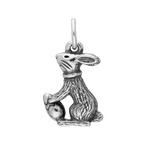 Sterling Silver Easter Bunny w Easter Egg Charm