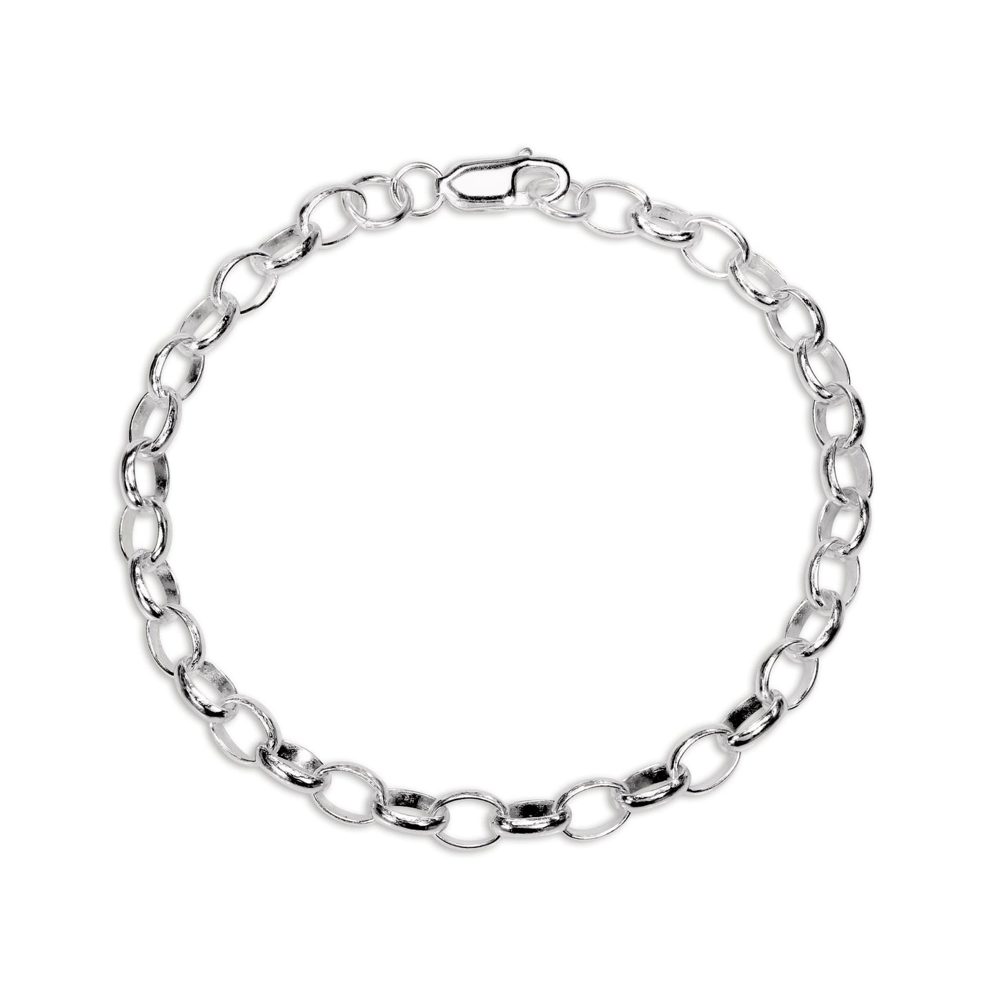 Sterling Silver Belcher Chain Charm Bracelet