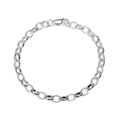 Sterling Silver Belcher Chain Charm Bracelet