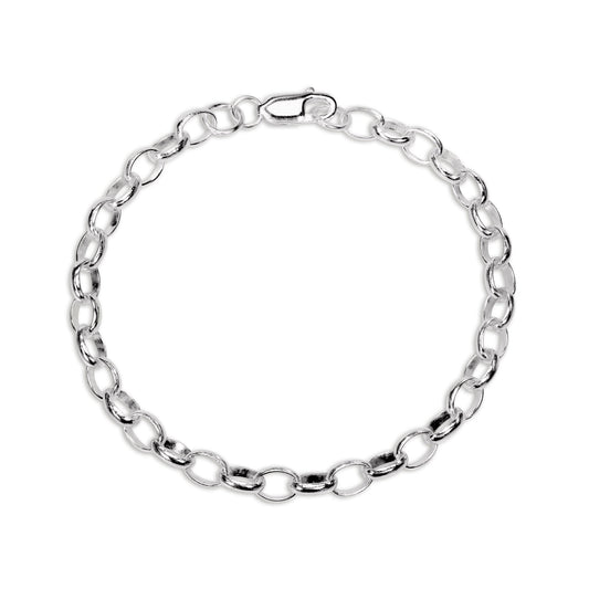 Sterling Silver Belcher Chain Charm Bracelet