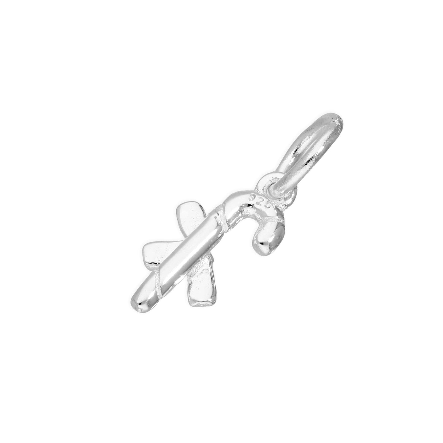 Sterling Silver Wrapped Candy Cane Charm