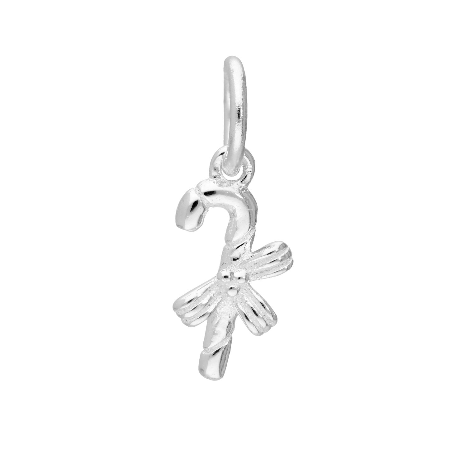 Sterling Silver Wrapped Candy Cane Charm