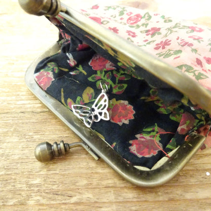 Sterling Silver & Genuine Diamond Open Butterfly Charm