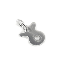 Small Sterling Silver 2D Taurus Taurus Symbol Charm