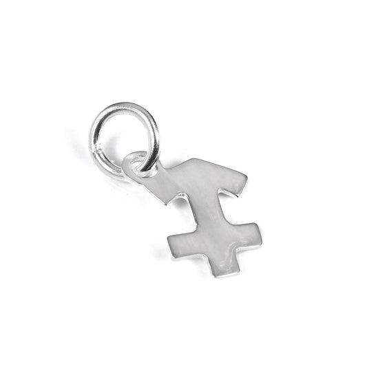 Small Sterling Silver 2D Sagittarius Symbol Charm