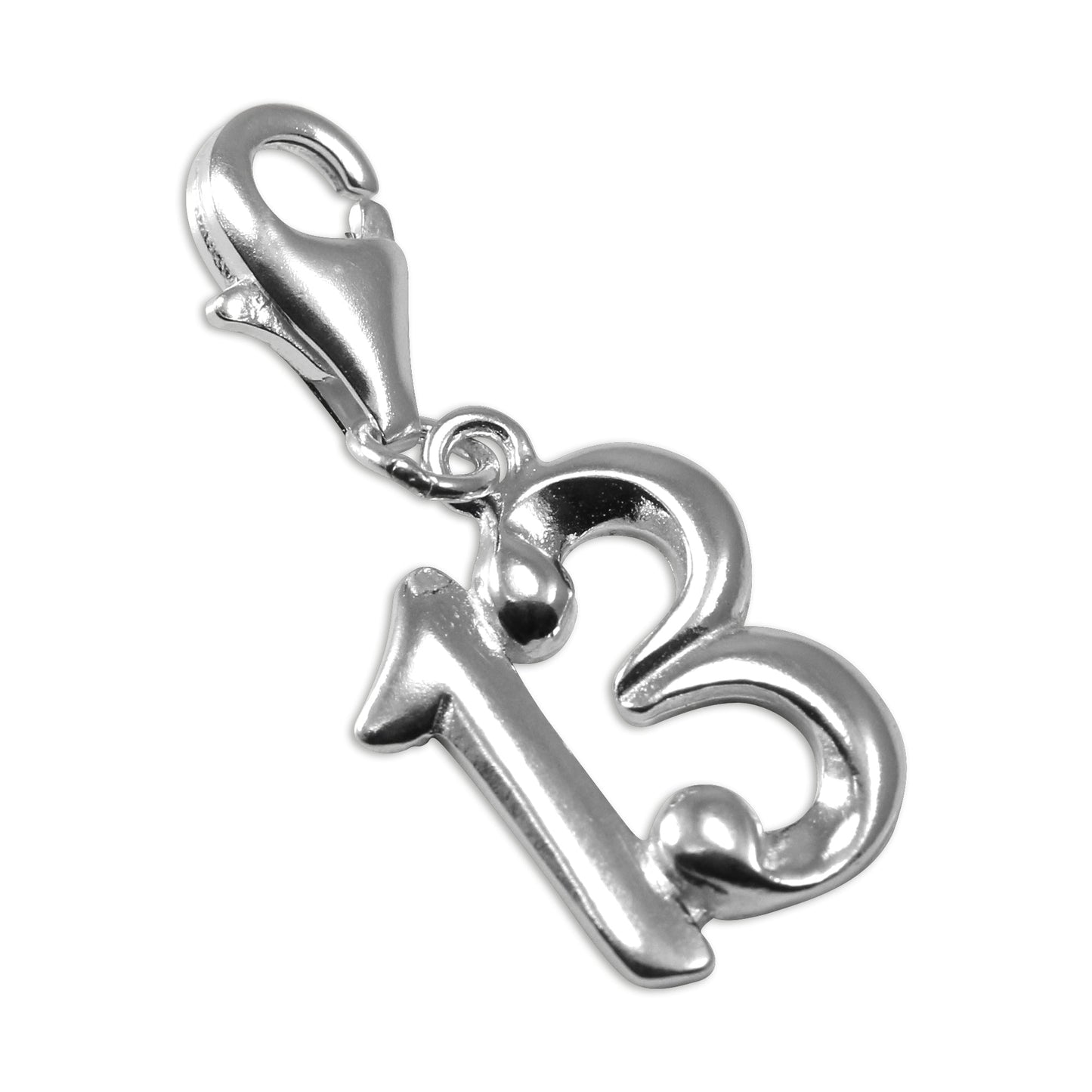 Sterling Silver Birthday Number Clip on Charms
