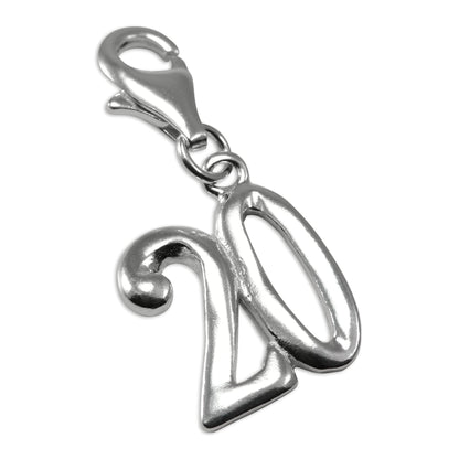 Sterling Silver Birthday Number Clip on Charms