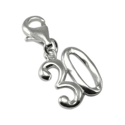 Sterling Silver Birthday Number Clip on Charms