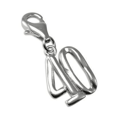 Sterling Silver Birthday Number Clip on Charms