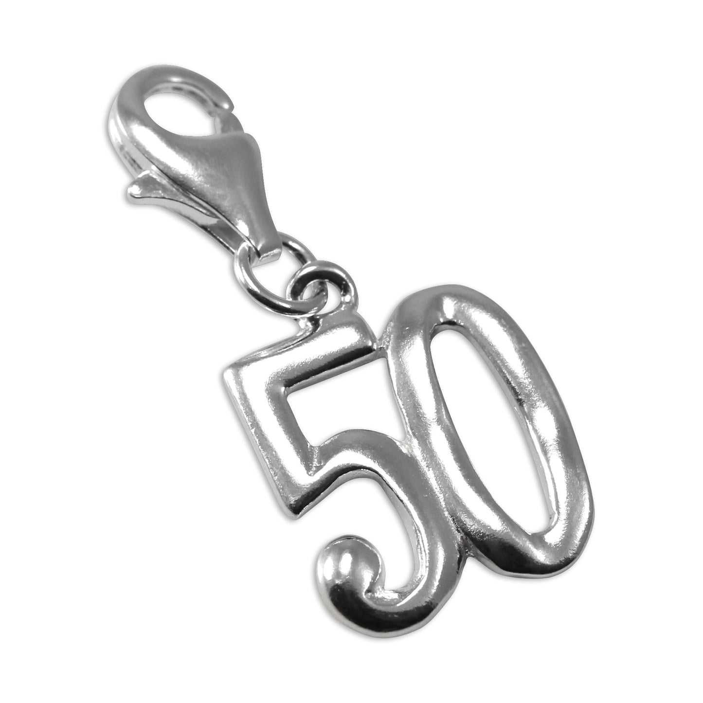 Sterling Silver Birthday Number Clip on Charms