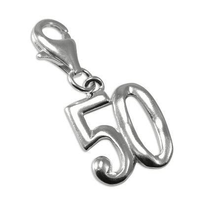 Sterling Silver Birthday Number Clip on Charms