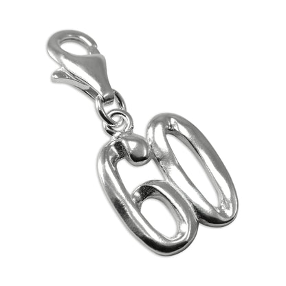 Sterling Silver Birthday Number Clip on Charms