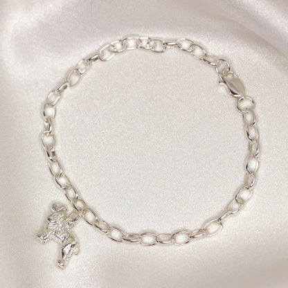 Sterling Silver Belcher Chain Charm Bracelet