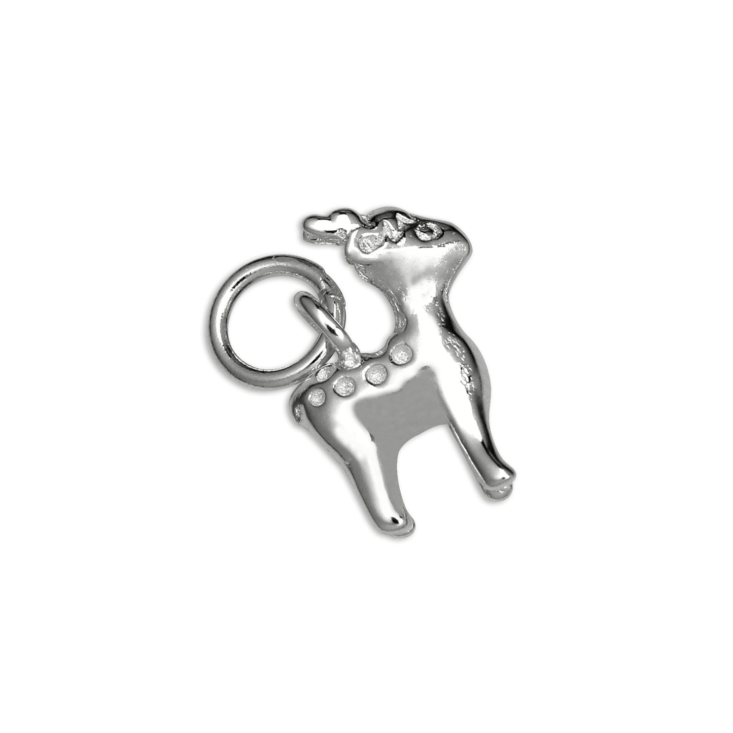 Sterling Silver 3D Deer Charm