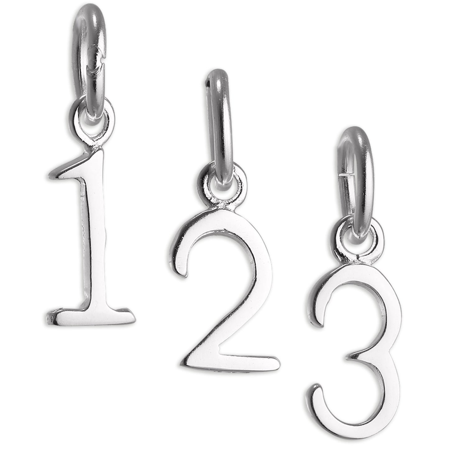 Sterling Silver Initial Number Charm 0-9