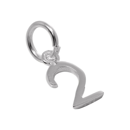 Sterling Silver Initial Number Charm 0-9