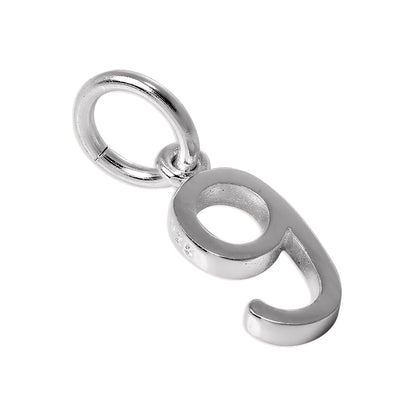 Sterling Silver Initial Number Charm 0-9