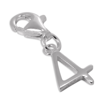 Sterling Silver Initial Number Clip-on Charm 0-9