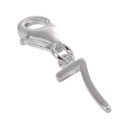 Sterling Silver Initial Number Clip-on Charm 0-9