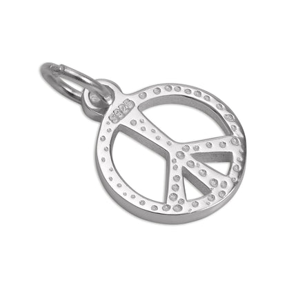 Sterling Silver Peace Sign Charm