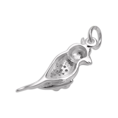 Sterling Silver & CZ Crystal Parrot Charm