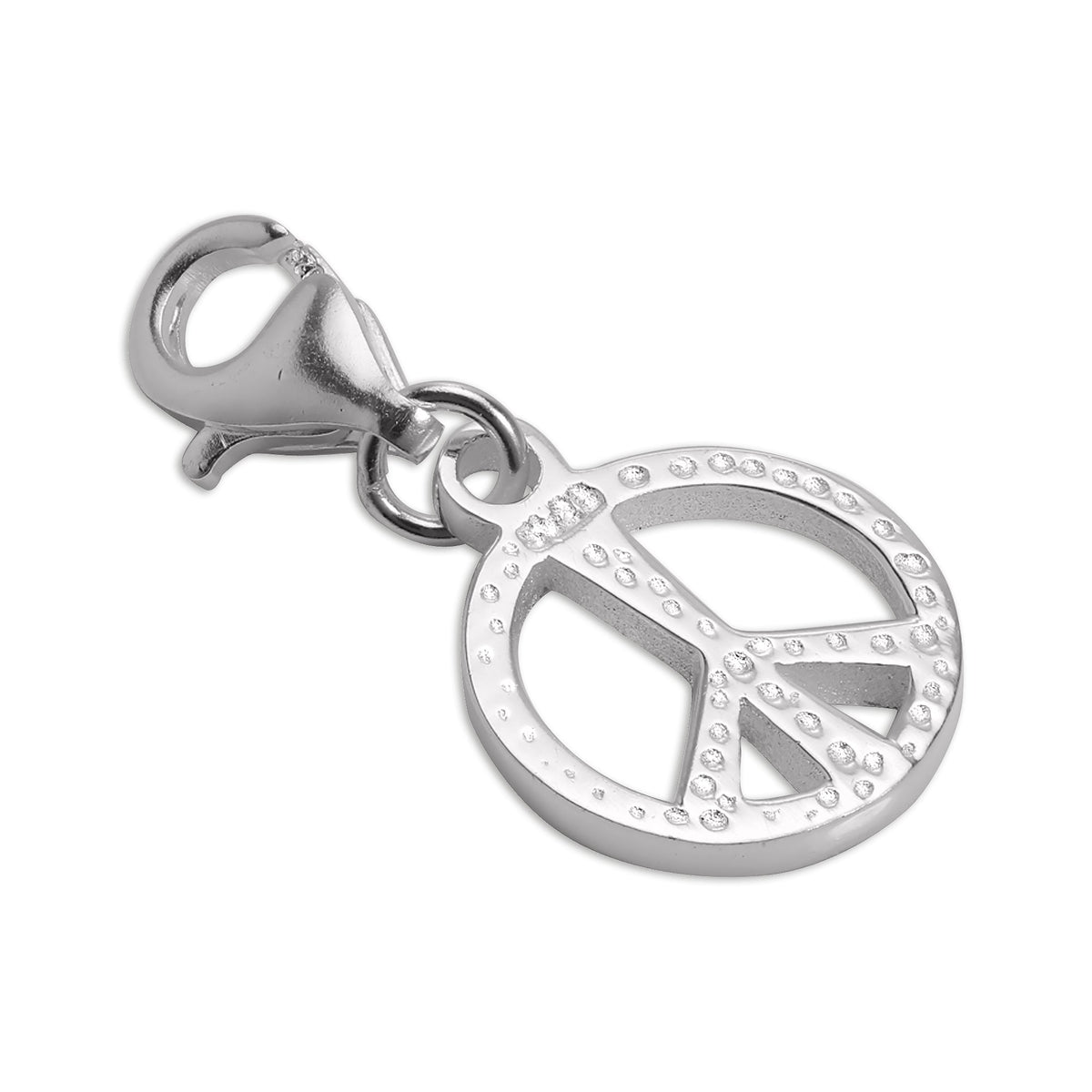 Sterling Silver Peace Sign Clip on Charm