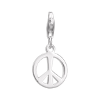 Sterling Silver Peace Sign Clip on Charm