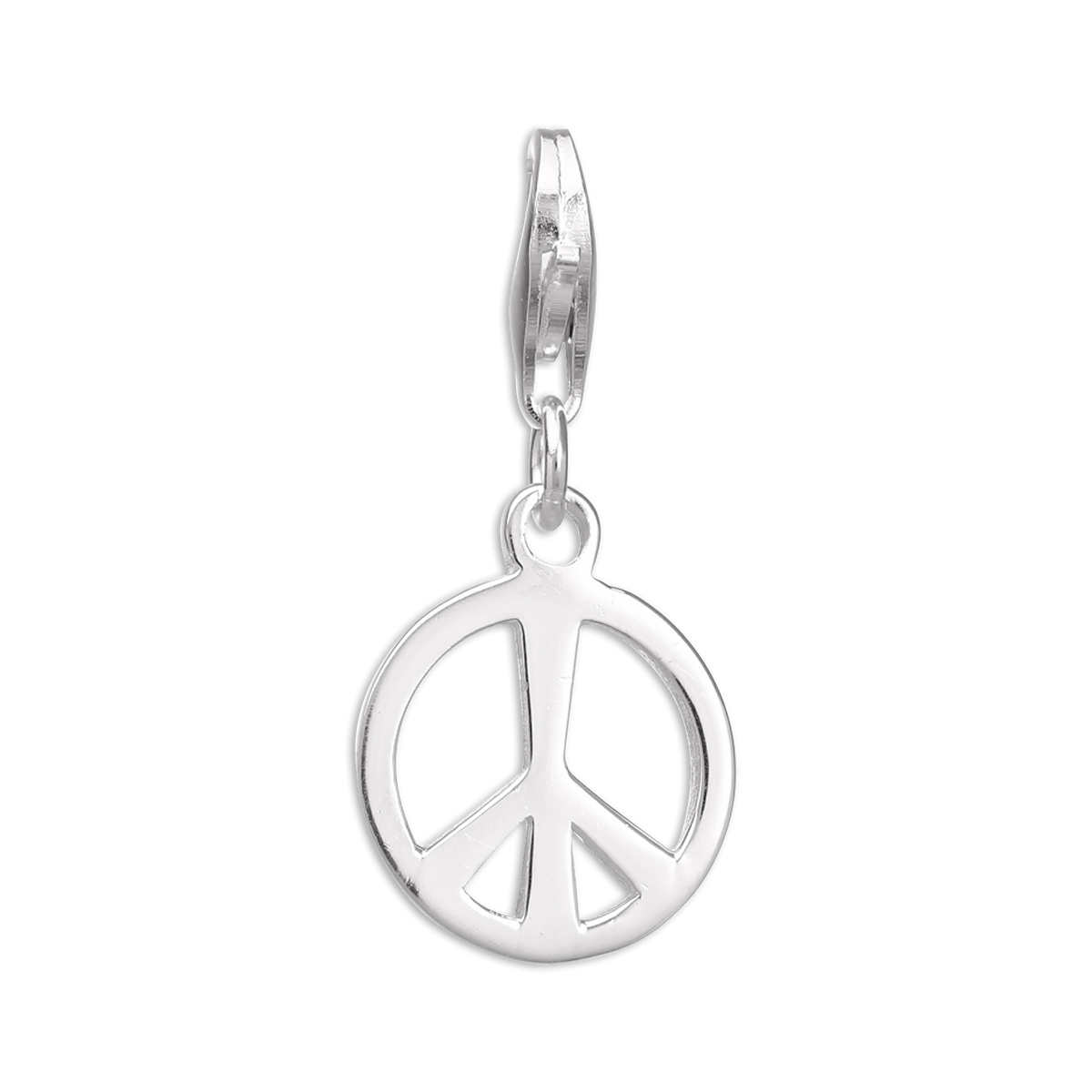 Sterling Silver Peace Sign Clip on Charm