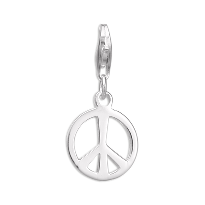 Sterling Silver Peace Sign Clip on Charm