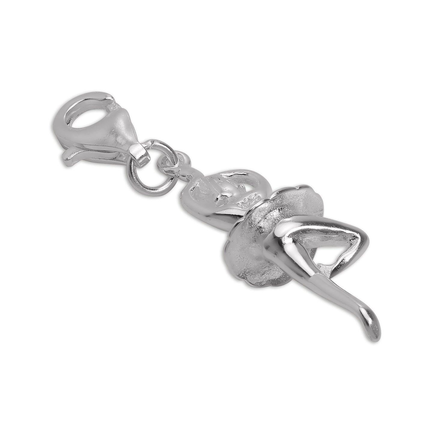 Sterling Silver Dancing Ballerina Clip on Charm