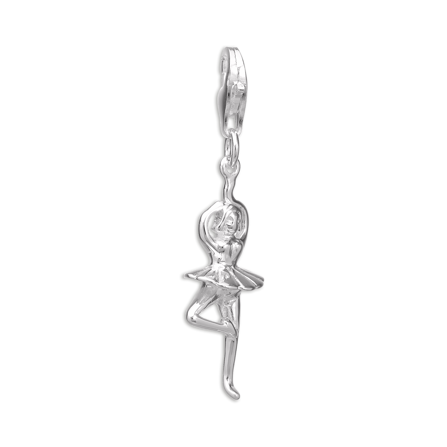 Sterling Silver Dancing Ballerina Clip on Charm