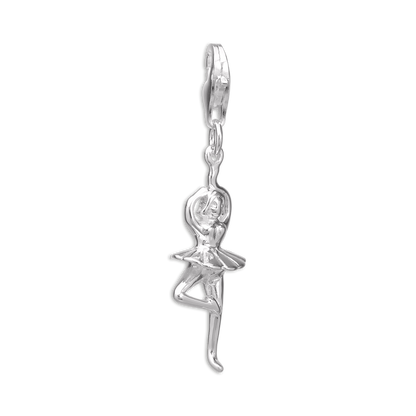 Sterling Silver Dancing Ballerina Clip on Charm