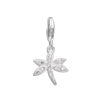 Sterling Silver & CZ Crystal Dragonfly Clip on Charm