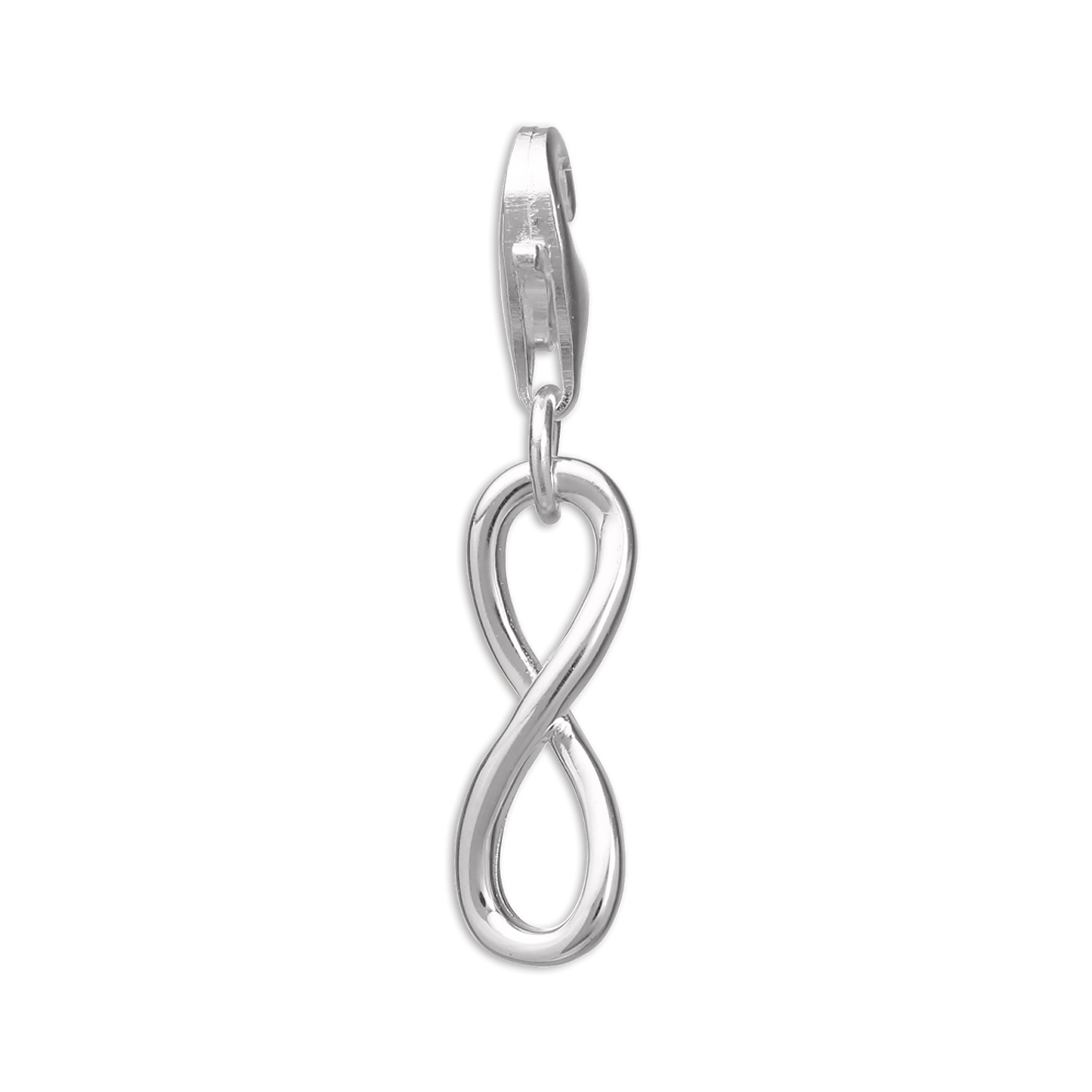 Sterling Silver Infinity Loop Clip on Charm