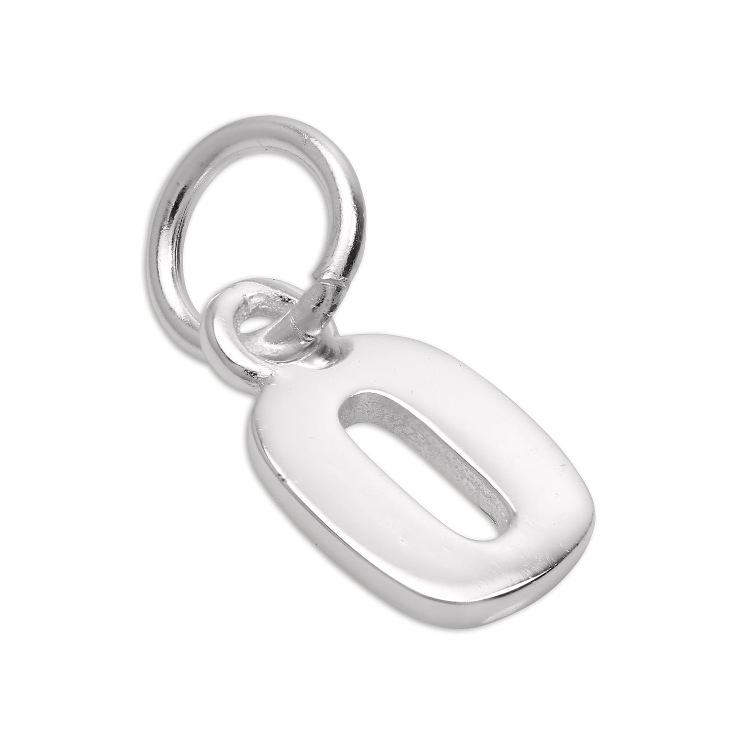Small Plain Sterling Silver Number Charm 0-9