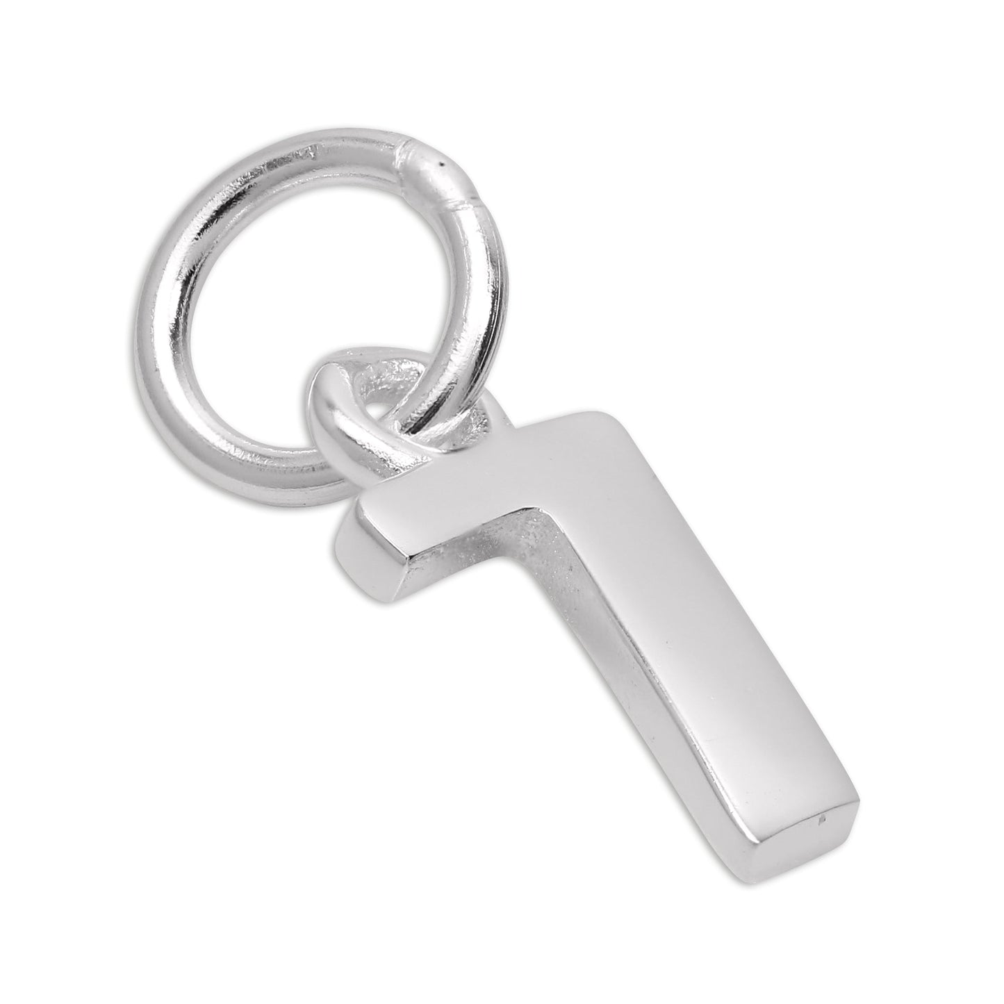 Small Plain Sterling Silver Number Charm 0-9