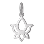 Sterling Silver Cut Out Lotus Flower Outline Charm