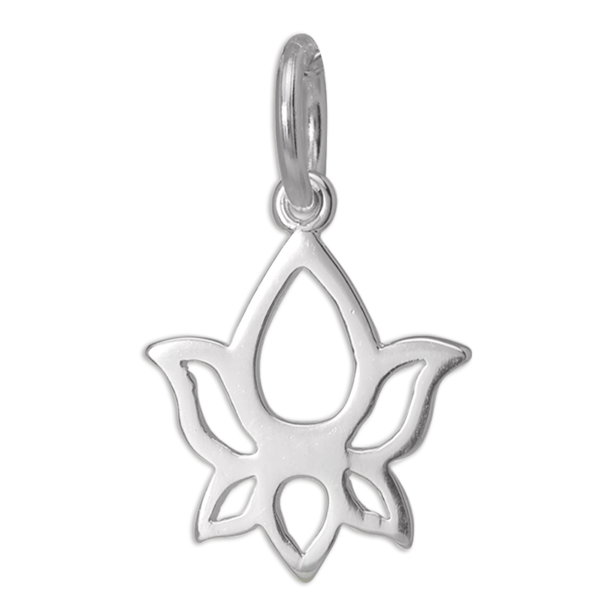 Sterling Silver Cut Out Lotus Flower Outline Charm