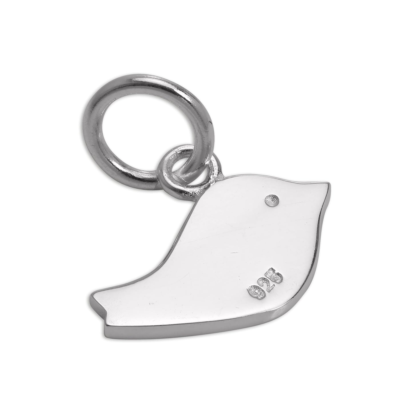 Simple Flat Sterling Silver Bird Charm