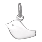 Simple Flat Sterling Silver Bird Charm